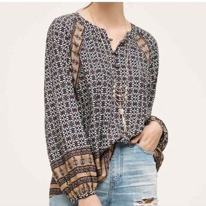 NWOT Anthropologie 11.1 Tylho long sleeves peasant blouse sz M oversized